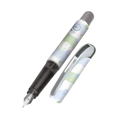 Abbildung von Online Füller College Beautiful, Tinten für Rechtshänder, ergonomisches Griffstück, hochwertige Iridium Feder medium, Standard Tintenpatronen, inkl. Kombipatrone blau, Allergiker geeignet