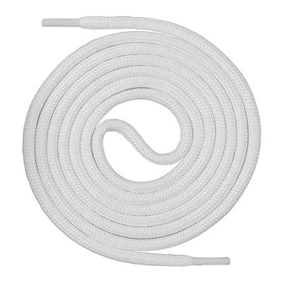 Abbildung von Mount Swiss runde Premium Schnürsenkel für Arbeitsschuhe, Wanderschuhe und Trekkingschuhe Polyester ø 4,5 mm sehr reißfest Farbe Weiss Länge 90cm