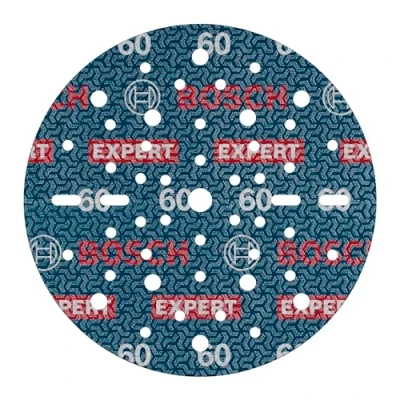 Abbildung von Bosch 6x EXPERT O780 Folienschleifscheibe, 150 mm (für Hartholz, Farbe auf Holz, Ø mm, Körnung 60, Professional Zubehör Exzenterschleifer)