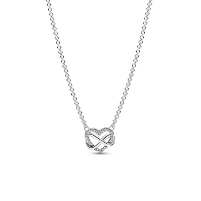 Abbildung von Pandora Sparkling Infinity Heart Collier Halskette, Damen, Größe: 50, Sterling silver