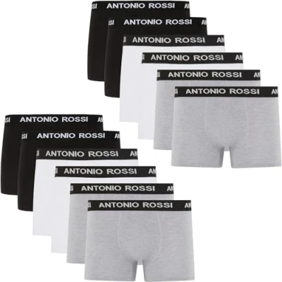 Abbildung von ANTONIO ROSSI (12er Pack) Herren Boxer Hipster Boxershorts Multipack mit elastischem Bund Atmungsaktive, weiche für Männer den Alltag