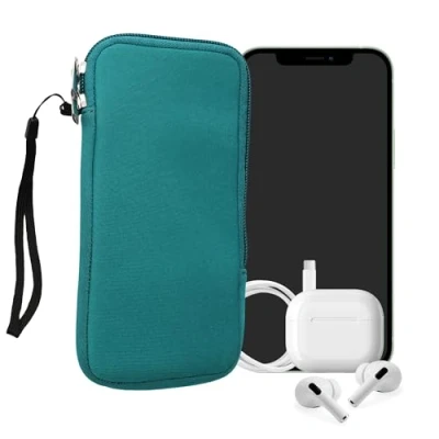 Abbildung von kwmobile Handytasche für Smartphones XXL 7&quot; Neopren Handy Hülle Petrol Tasche 17,7 x 8,5 cm Innenmaße