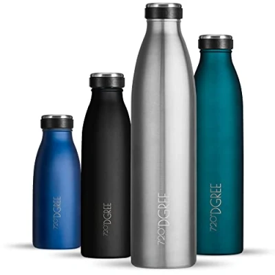 Abbildung von 720DGREE Edelstahl Trinkflasche “milkyBottle 750ml BPA Frei, Auslaufsicher, Kohlensäure geeignet Thermosflasche für Sprudel, Sport, Uni, Schule, Fitness, Outdoor, Camping