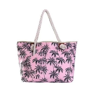 Abbildung von DonDon Badetasche XXL Familie Strandtasche Damen mit Reißverschluss Beach bag groß gestreift grau