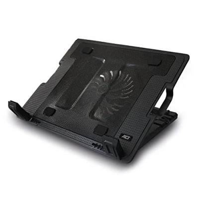 Abbildung von ACT Laptop Kühler 17 Zoll, Business Ständer Höhenverstellbar (5 Ergonomische Positionen), 1 Leiser Lüfter für das Büro, USB Port AC8110