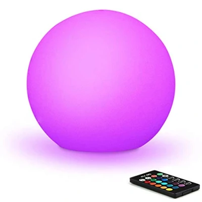 Abbildung von Mr.Go 12&quot; Wasserdicht Außen Kugelleuchte LED Kugellampe mit Fernbedienung, RGB Farbwechsel Leuchtkugel Garten Kugel, 16 Farben, Dimmbar Nachtlicht für Zuhause und Dekorieren