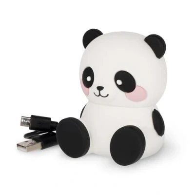 Abbildung von Legami Kabelloser Lautsprecher mit Ständer, The Sound of Cuteness, Panda Thema, wiederaufladbar, inkl. USB Kabel, verwendbar als Handy 6 x 8 5 cm
