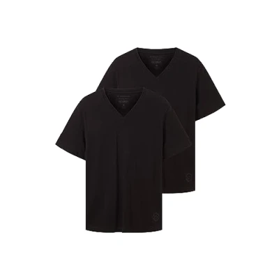 Abbildung von TOM Tailor MIT V Ausschnitt IM Doppelpack Tshirt basic, Herren, Größe: 3XL, Black