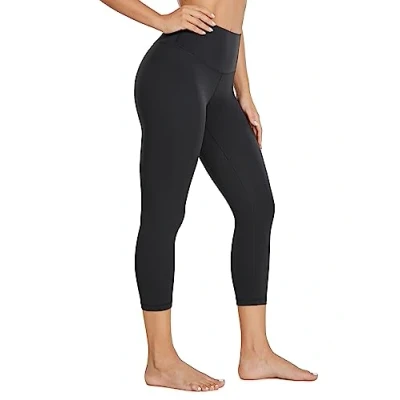 Abbildung von CRZ Yoga Butterluxe Damen High Waist 3/4 Leggings Capri Blickdicht Sport Fitness Sommer Sporthose 53cm Schwarz 36
