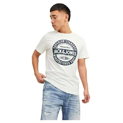 Abbildung von Jack &amp; Jones Herren Jjejeans Tee O Neck Noos 23/24 T Shirt, Cloud Dancer, M EU