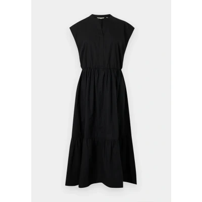 Abbildung von TOM Tailor Dress Solid WITH Volants Freizeitkleid, Damen, Größe: 36, Deep black