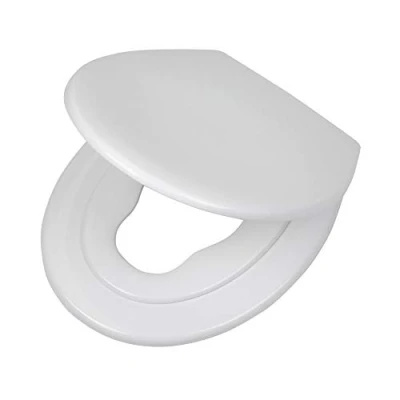 Abbildung von Tiger Tulsa Toilettensitz mit integriertem Kindersitz, WC Sitz Absenkautomatik und Easy Clean Funktion, integrierter für Kinder magnetischer Halterung , Weiß, Edelstahlbefestigung