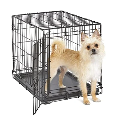 Abbildung von New World B24 Hundebox, mit Einzeltür, 61 cm, für kleine Hunderassen, auslaufsicherer Bodenwanne, Bodenschutzfüßen und patentierten Funktionen