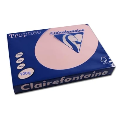 Abbildung von Clairefontaine 1210C Ries Druckerpapier / Kopierpapier Trophee, intensive Farben, DIN A4, 120g, 250 Blatt, Rosa, 1