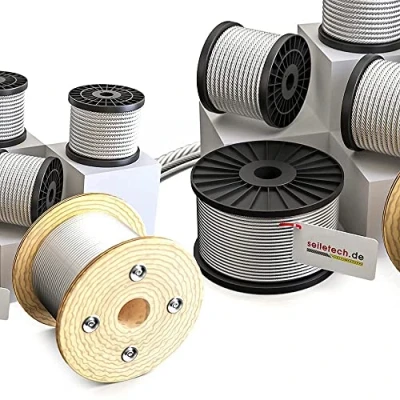 Abbildung von Seiletech.de STAHLSEIL 3mm 50m Edelstahl INOX 7x7 mittelweich Drahtseil für Rankhilfe Rostfrei Seil Stahl Draht Forstseil Windenseil Spannseil Geländerseil