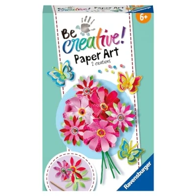 Abbildung von Ravensburger BeCreative Paper Art Flowers &amp; Butterflies Bastelset für Kinder ab 6 Jahren, Papierfiguren basten Mädchen und Jungen 23678 Geburtstagsgeschenke, Deko selber basteln