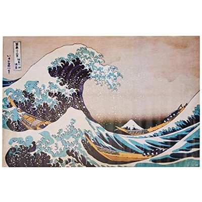Abbildung von Grupo Erik Die große Welle vor Kanagawa von Hokusai Japan Deko Kunstdruck Wohnzimmer oder Schlafzimmer Zimmer Größe : 61 x 91, 5 cm Originales Geschenk Offizielle Lizenz