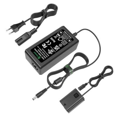 Abbildung von Gonine AC PW20 Netzteil NP FW50 Dummy Akku Kit für Sony Alpha ZV E10 A7 A7R A7S A7II A7RII A7SII A6500 A6400 A6300 A6100 A6000 A5100 A5000 RX10 II III IV NEX 3 5 7