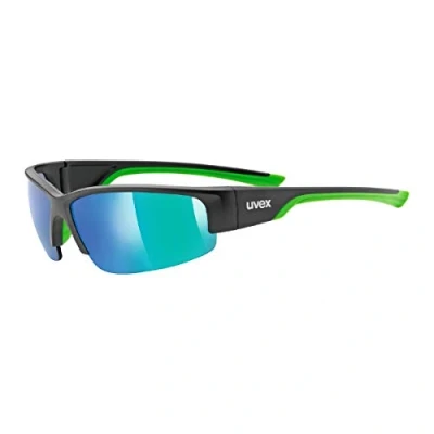 Abbildung von uvex sportstyle 215 Sportbrille für Damen und Herren starker Schutz vor Sonnenstrahlung druckfreier Sitz &amp; perfekter Halt black matt green/green one size