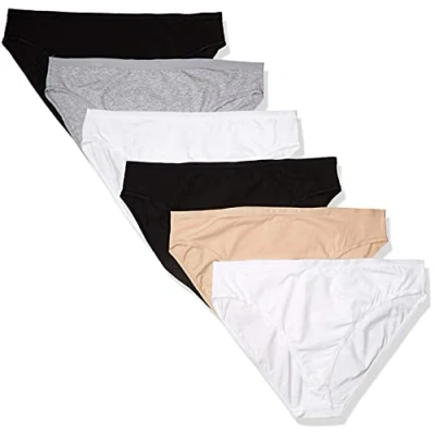 Abbildung von Amazon Essentials Damen Slip Aus Baumwolle Mit Hohem Beinausschnitt (In Übergröße Erhältlich), Atmungsaktiv, 6er Pack, Neutral, XL Große Größen