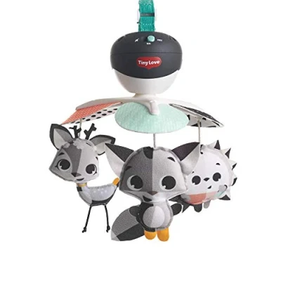 Abbildung von Tiny Love Take Along Mobile, 3 in 1 Musik Mobile Baby Elektrisch, 0+ Monate, Babybett, mit Musik, Verbindungsstücken, 5 Melodien, 30 Minuten Kontinuierliche Magical Tales