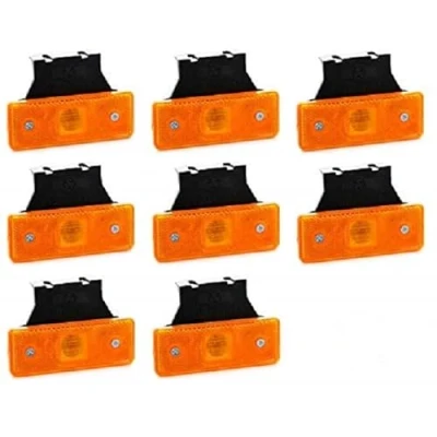 Abbildung von VNVIS 8 x LED Positionsleuchte Orange 24V 12V mit Gummihalterungen für Fahrgestell Anhänger LKW