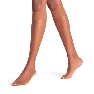 Abbildung von FALKE Damen Shelina 12 DEN W KH Ultra transparent einfarbig 1 Paar Kniestrümpfe, Braun (Hazel 5187), 39 42