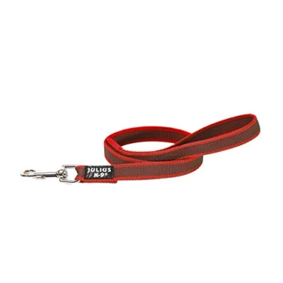 Abbildung von IDC Color &amp; Gray gumierte Leine, 20 mm x 1 m mit Schlaufe, Rot Grau
