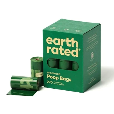 Abbildung von Earth Rated Hundekotbeutel, garantiert auslaufsichere und extra dicke Abfallsäcke als Nachfüllrollen für Hunde, unparfümiert, 270 Stück