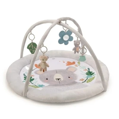 Abbildung von Kinderkraft COZYPLAY Spielmatte für Babys, Spieldecke mit Aktivierende 4 Spielzeugen, Praktisch maschinenwaschbar, 2 weiche Spielbögen, Komfortable Lagerung