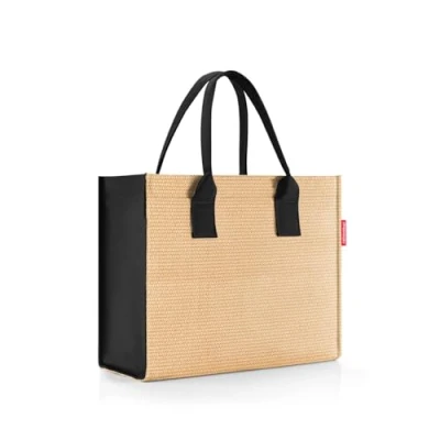 Abbildung von reisenthel daily Shopper raffia black Moderner, geradliniger für jeden Anlass praktische Handtasche, groß genug Ihre Einkäufe und Alltagsgegenstände