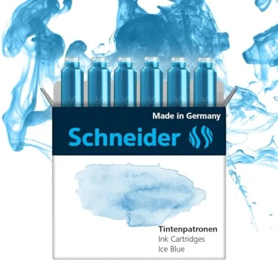 Abbildung von Schneider Pastell Tintenpatrone (Standard Patronen für Füller) Ice Blue, 6 Stück