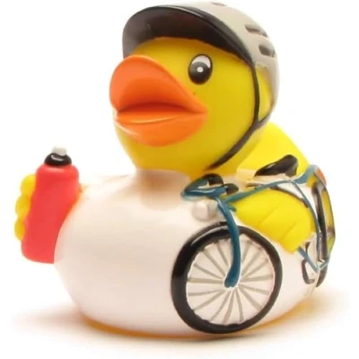 Abbildung von Duckshop I Badeente Radrennfahrer Fahrrad Quietscheentchen Rennrad Quietscheente Wannen Spielzeug für Kinder Geschenk Rennradfahrer Radsportler
