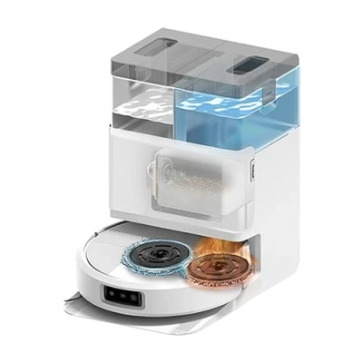 Abbildung von iRobot Roomba Plus 505 Combo Robot + AutoWash Dock Saugroboter mit Wischfunktion Multifunktinales Clearview Pro LiDAR 7000Pa DualClean Wischpads PerfectEdge SmartScrub Weiß