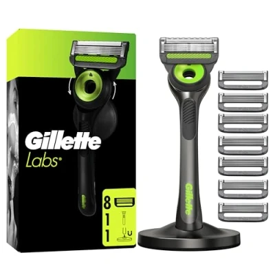 Abbildung von Gillette Labs mit Reinigungs Element, Rasierer für Männer, 1 Handstück 8 Klingen, magnetischer Dock
