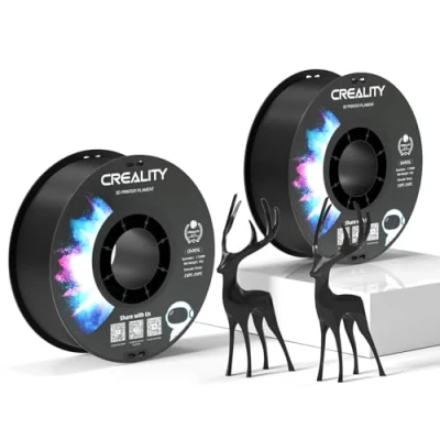 Abbildung von Creality Official PETG Filament Schwarz, 3D Drucker 1.75mm 2Kg, No Tangling, starke Bindung und Überhang Leistung Maßgenauigkeit +/ 0.03mm