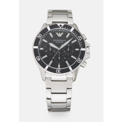 Abbildung von Emporio Armani Diver Chronograph silvercoloured, Herren, Größe: One Size, Silver coloured