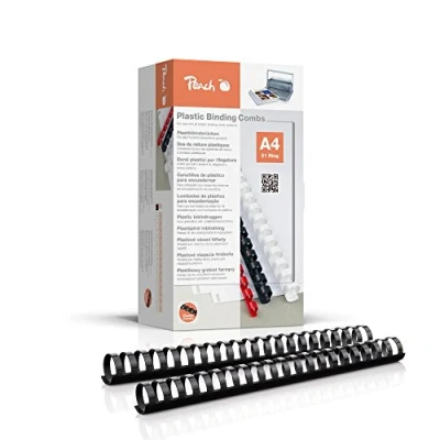 Abbildung von Peach Plastikbinderücken A4 32mm 310 Blatt 50 Stück schwarz PB432 02