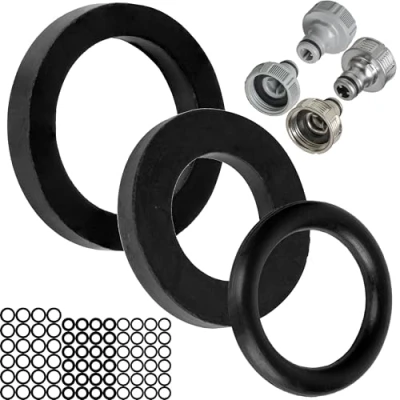 Abbildung von Ersatz Dichtungen Mix Set, 75 Stück, für G 1/2&quot; Zoll Systemteile, kompatibel mit Gardena 21 mm Hahnverbinder, 18200, 18240, 18220, 15273, Gummi, Ø 16 x 11 O Ringe, 19 11, 15 Flachdichtung