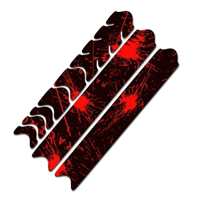 Abbildung von AlphaShield Fahrrad Rahmenschutz Kettenstreben Schutz Folie Aufkleber Rahmen Carbon MTB BMX Lackschutz R161 (02 Racing Neon Rot)