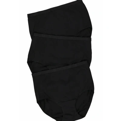 Abbildung von Ulla Popken Damen Slips, 3er Pack Slip, Schwarz, 58 60