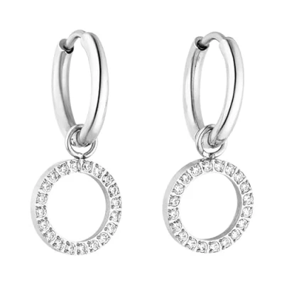 Abbildung von PURELEI® Closed Glow Ohrringe (Silber) Damenohrringe aus langlebigem Edelstahl Wasserfeste Damen 1,4 cm Durchmesser Modeschmuck für deinen individuellen Look