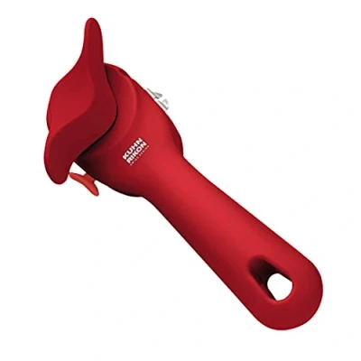 Abbildung von KUHN RIKON Auto Safety Dosenöffner rot, Sicherheitsdosenöffner, keine scharfen Kanten, fasst automatisch den Rand der Dose, sauber und sicher, 8 x 2.5 2.75