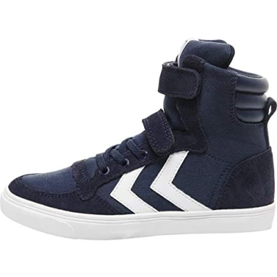 Abbildung von Hummel Unisex Kinder Slimmer Stadil High Jr Hohe Sneaker, Dress Blue, 32 EU