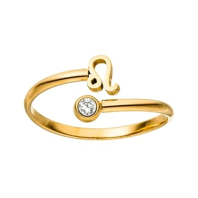 Abbildung von Purelei® Sternzeichen Ring Löwe (Gold) Wasserfester Damenring aus langlebigem Edelstahl Verstellbare Ringe von Größe 60 bis 66 Modeschmuck für deinen individuellen Look