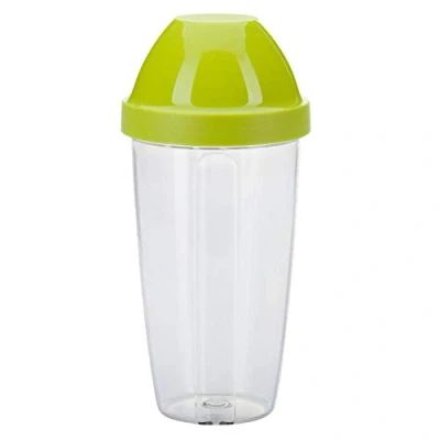 Abbildung von Westmark Mix und Schüttelbecher/Shaker mit herausnehmbarer Mixscheibe, Fassungsvermögen: 0,5 l, Höhe: 18,7 cm, Kunststoff, BPA frei, Maxi, Farbe: Klar/Grün, 3090227A