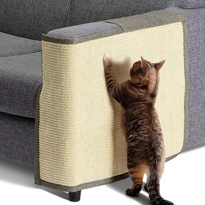 Abbildung von Navaris Katzen Kratzmatte Kratzschutz Sofa Sisal Kratzteppich für Katze Couch Katzenkratzmatte auch Hunde geeignet div. Farben