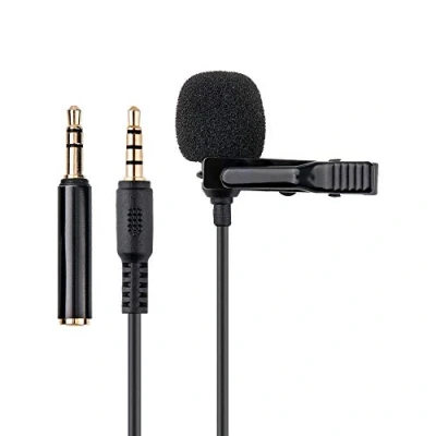 Abbildung von KIWIFOTOS Omnidirektionales Lavaliermikrofon, 3,5 mm TRS TRRS Kondensator Lavalier Ansteckmikrofon Aufnahmemikrofon für Kamera Camcorder PC Smartphones Zoom Handy Rekorder (2 m)