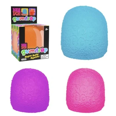Abbildung von Schylling NeeDoh Gumdrop Squishy Fidget Toy Sweetie Themed Nee Doh Stress Ball, Kids Sensory Toys for Anxiety Relief, Safe Non Toxic Dough Material, 1 Colour Picked at Random
