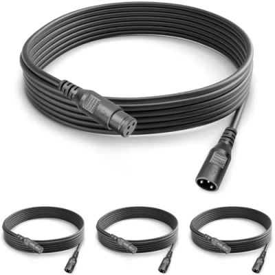 Abbildung von 4Pack Dmx Kabel 3m 4er Set 3 Pin XLR 3m, Stecker Buchse mit Lichtkabel für Controller Moving Head Signal Connector